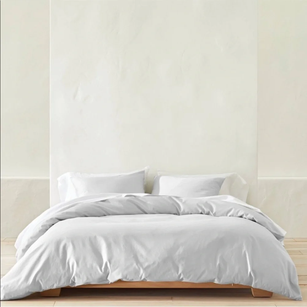 CASALUNA sateen duvet set-light gray-f/Queen